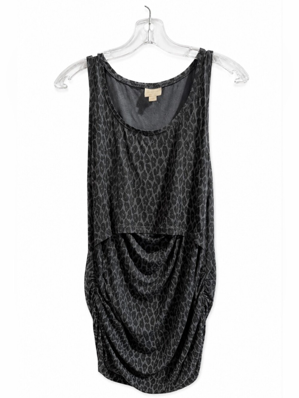 boob® Maternity & Nursing Black Leopard Print Draped Sleeveless Tunic Top Size M